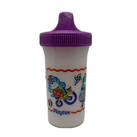 Vintage 1997‎ Playtex Sippy Cup Cats On Bikes (No Valve) - Picture 2 of 4